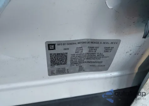 2021 Chevrolet Blazer Fwd Rs из США, поврежденный, VIN 3GNKBERS3MS503113